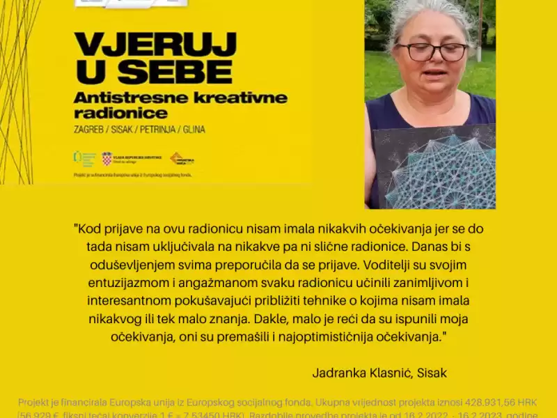 Antistresna kreativna radionica "Vjeruj u sebe"