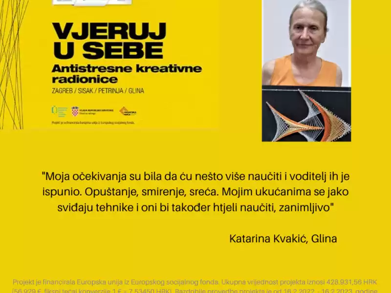 Izjava  polaznice Katarine Kvakić iz Gline !